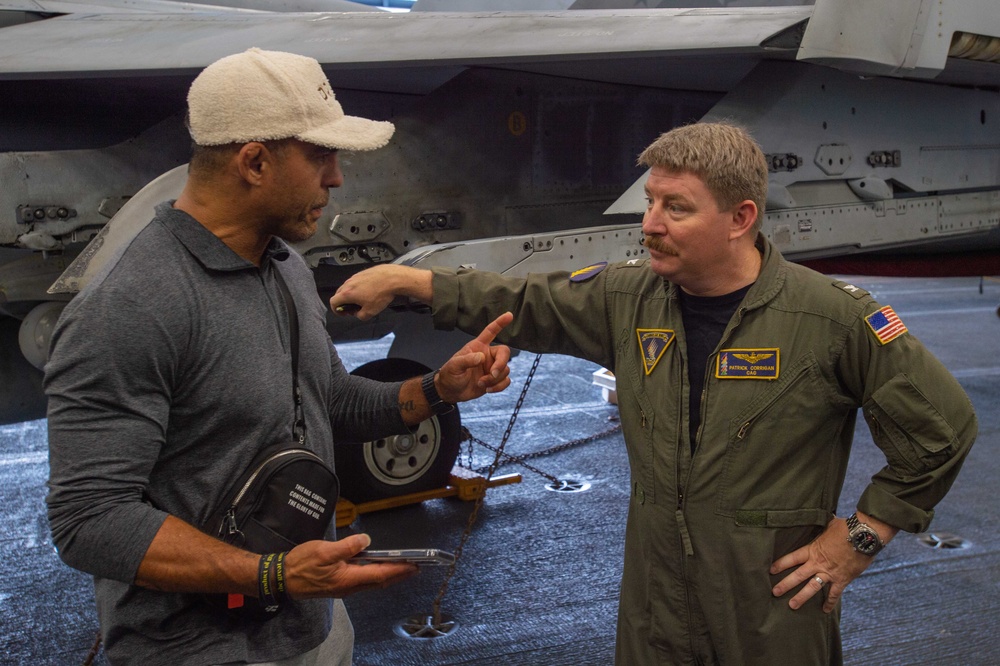 USS Ronald Reagan (CVN 76) hosts ship tour for Dr. Mike Gervais and the Finding Mastery team