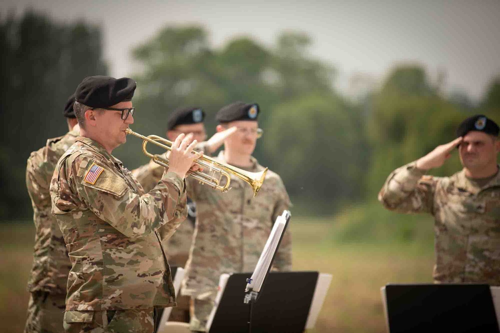 SOCEUR and USASFC honor French resistance during a ceremony at Sainte-Marie-du-Mont