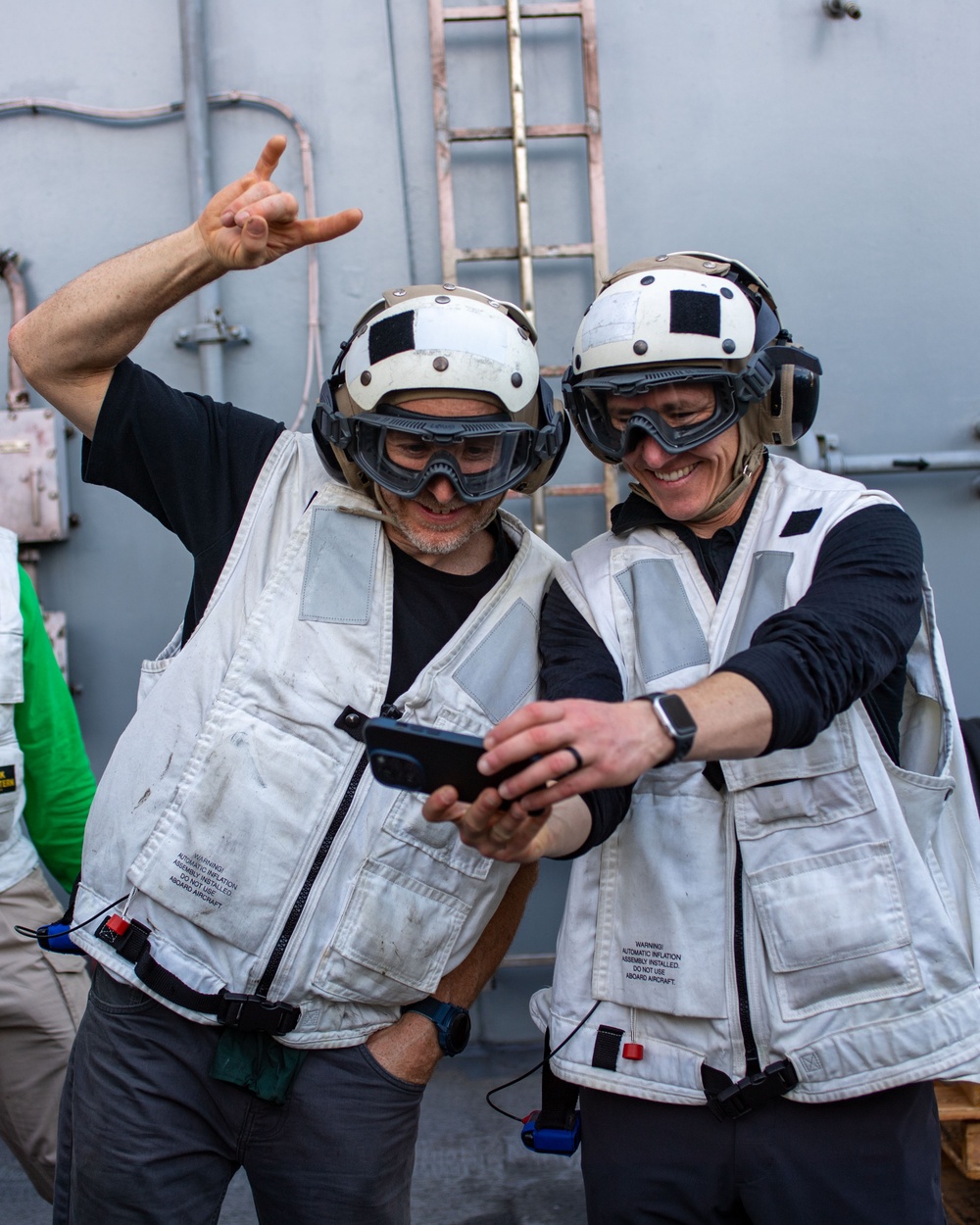 USS Ronald Reagan (CVN76) hosts ship tour for  Dr. Mike Gervais and resiliency team