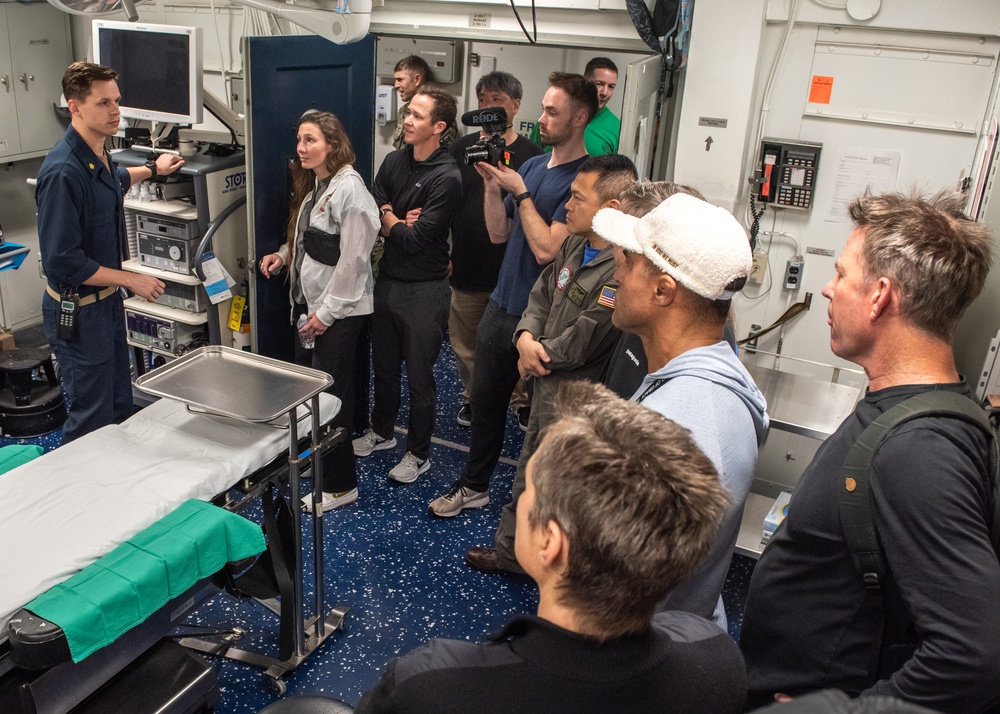 USS Ronald Reagan (CVN 76) hosts ship tour for Dr. Mike Gervais and the Finding Mastery team