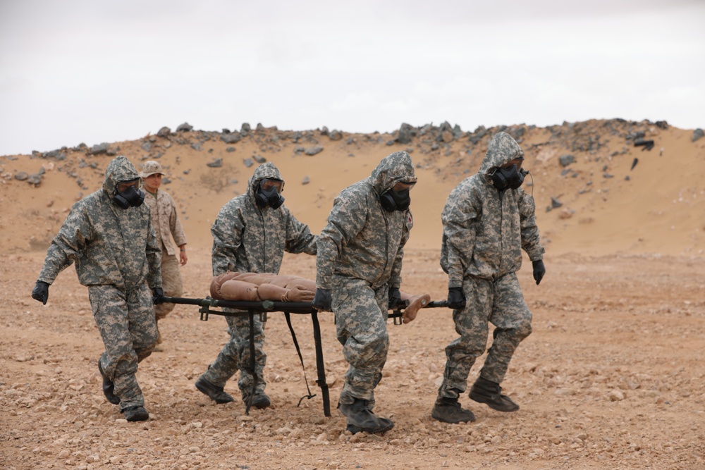 US Marines share CBRN personnel recovery techniques with joint forces and Moroccan military