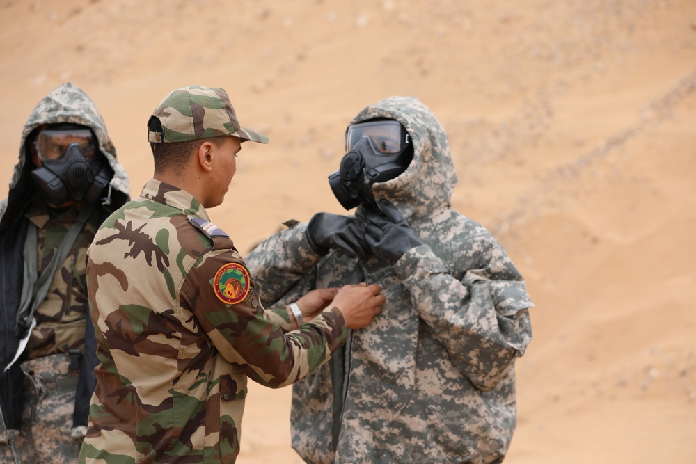 US Marines share CBRN personnel recovery techniques with joint forces and Moroccan military