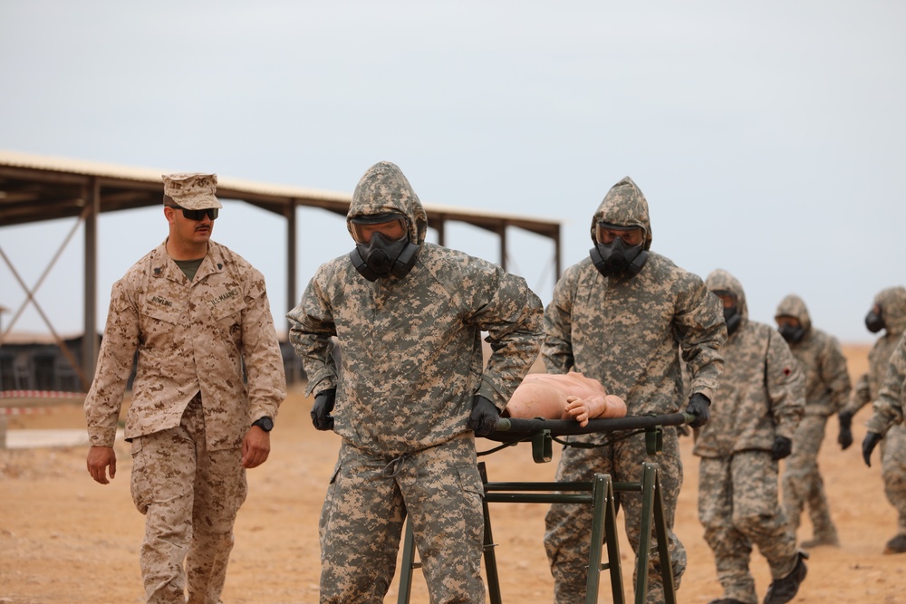 US Marines share CBRN personnel recovery techniques with joint forces and Moroccan military