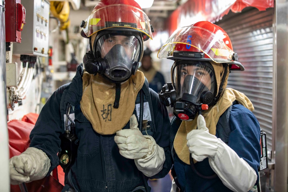 USS Ralph Johnson Conducts General Quarters Drill