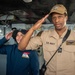 USS Ronald Reagan (CVN 76) Sailors stand watch in the pilot house