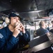 USS Ronald Reagan (CVN 76) Sailors stand watch in the pilot house