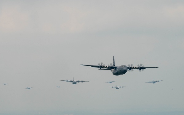 Ramstein AB launches twelve aircrafts out of Cherbourg in celebration of D-Day 80