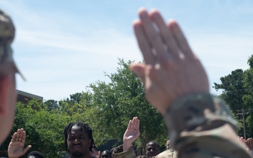 315 AW Development and Training Flight Discuss Oath of Enlistment