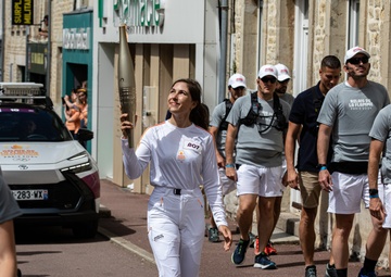 PARIS 2024 OLYMPIC TORCH THROUGH SAINTE MERE EGLISE