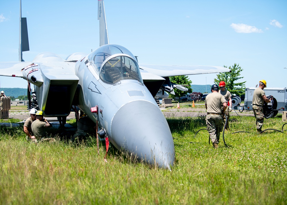 104th Fighter Wing conducts joint crashed, damaged, disabled, aircraft recovery training