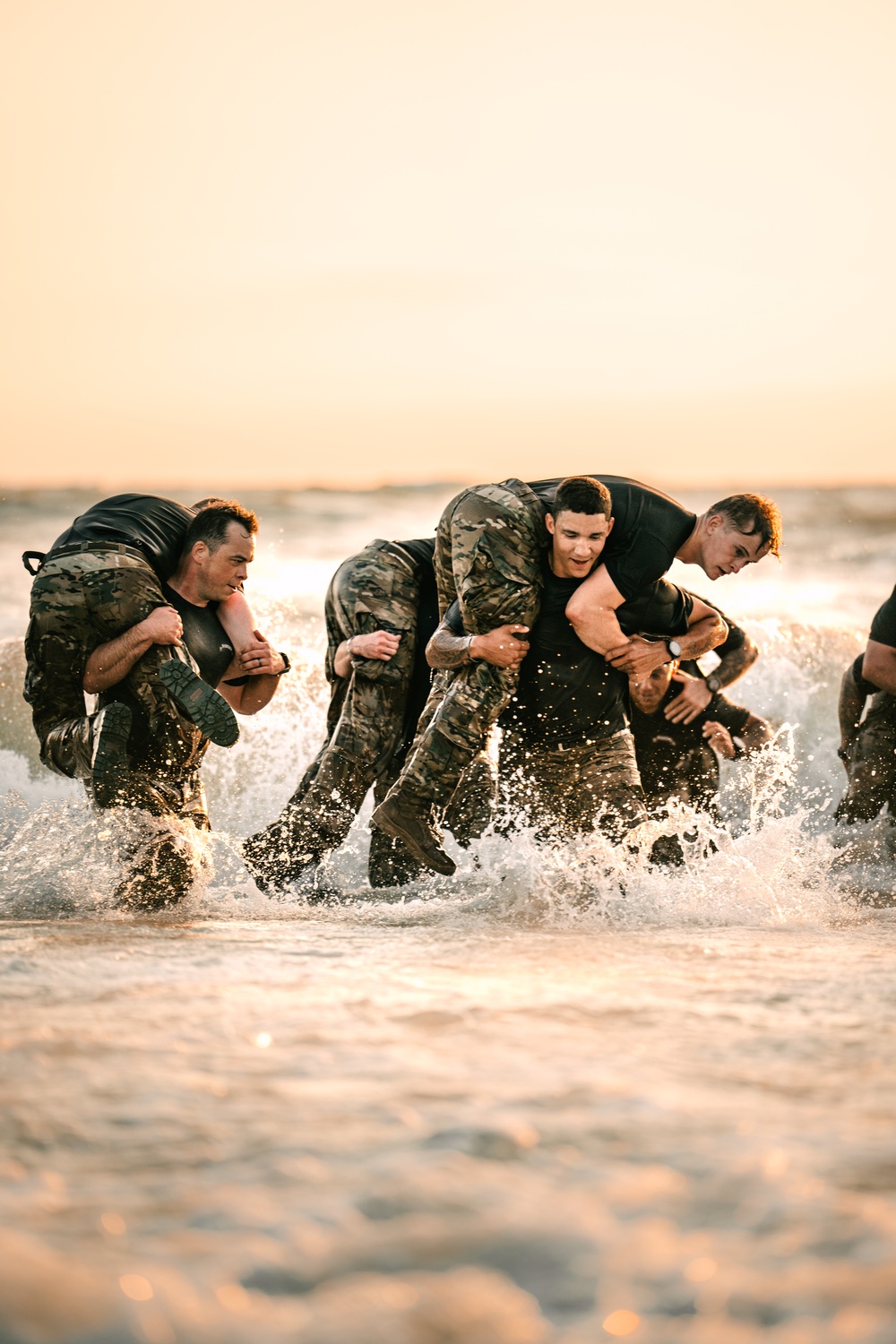 Army Rangers Conduct Physical Training on Omaha Beach