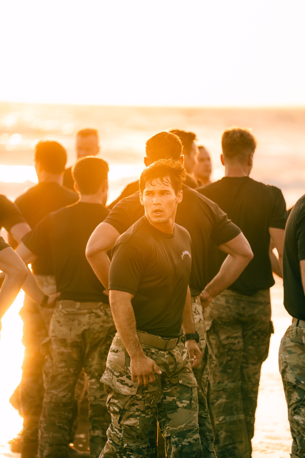 Army Rangers Conduct Physical Training on Omaha Beach