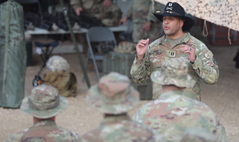 U.S. Army National Guard, Capt. Jeramie Haney of D Troop, 278th RSS, stands tall after being promoted to captain