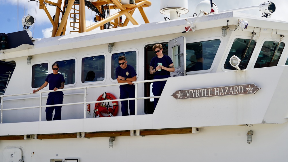 USCGC Myrtle Hazard sails for drydock