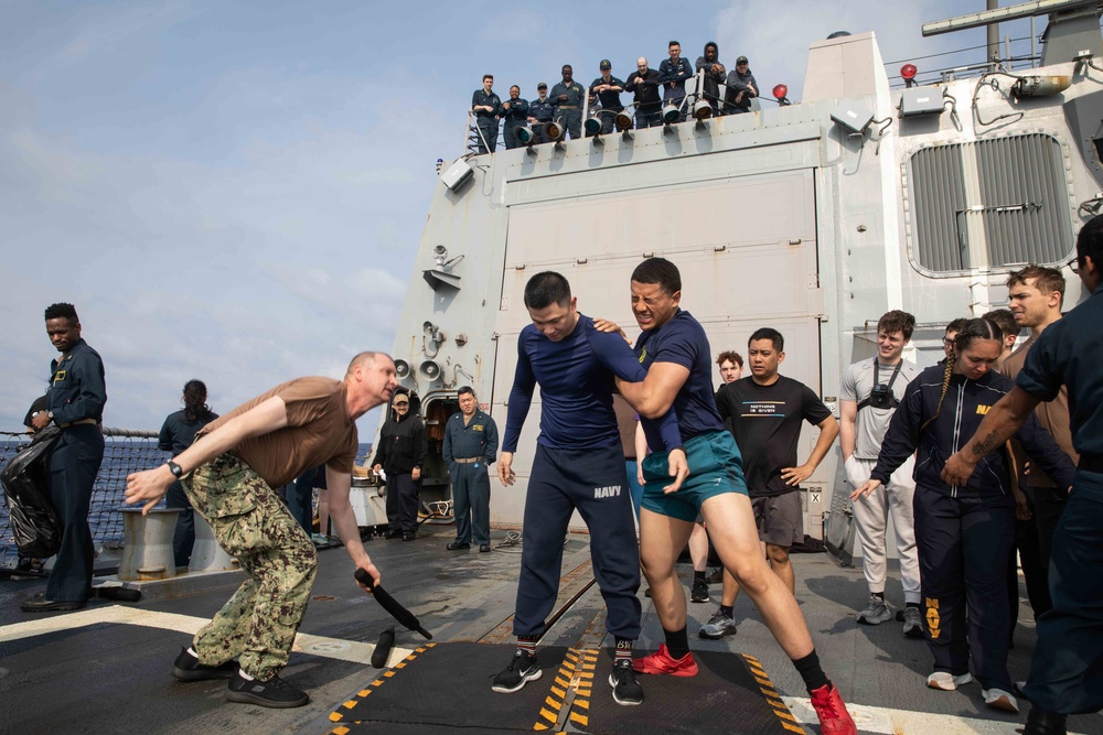 USS Ralph Johnson Conducts OC Spray