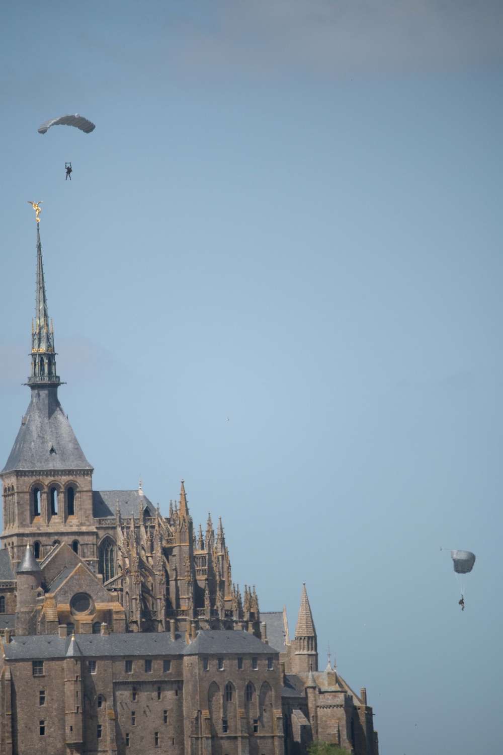 Honorary jump at Mont Saint-Michel