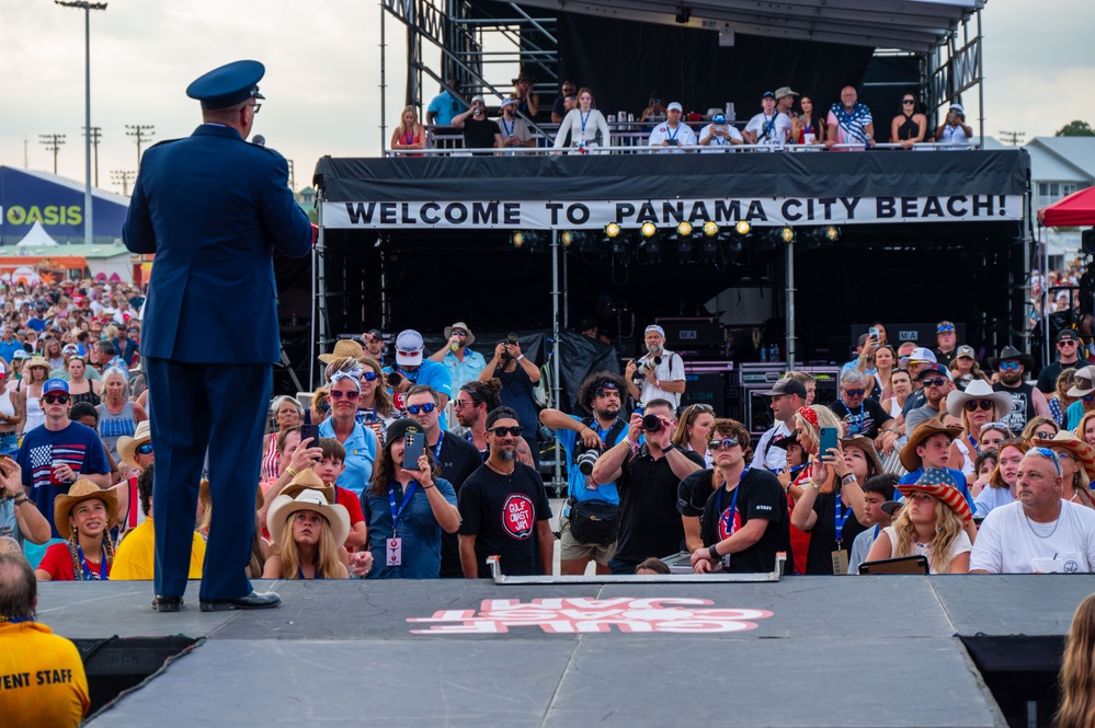 Maj. Gen. Michael A. Valle Administers Oath of Enlistment at Gulf Coast Jams County Music Festival