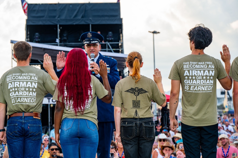 Maj. Gen. Michael A. Valle Administers Oath of Enlistment at Gulf Coast Jams County Music Festival