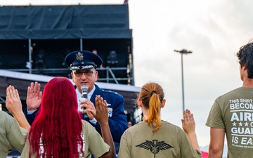 Maj. Gen. Michael A. Valle Administers Oath of Enlistment at Gulf Coast Jams County Music Festival