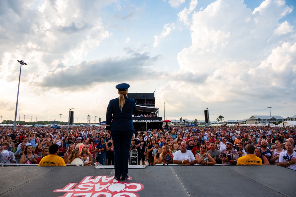 Maj. Gen. Michael A. Valle Administers Oath of Enlistment at Gulf Coast Jams County Music Festival