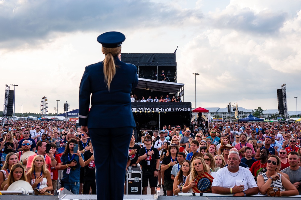 Maj. Gen. Michael A. Valle Administers Oath of Enlistment at Gulf Coast Jams County Music Festival