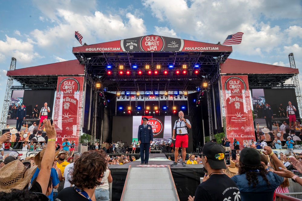 Maj. Gen. Michael A. Valle Administers Oath of Enlistment at Gulf Coast Jams County Music Festival