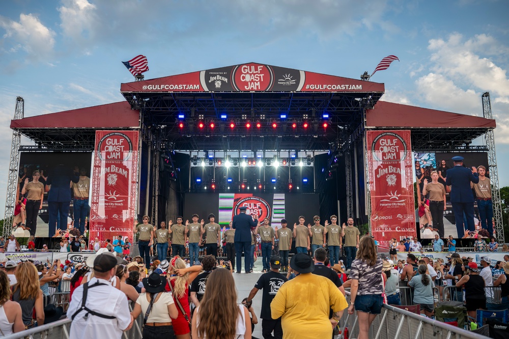 Maj. Gen. Michael A. Valle Administers Oath of Enlistment at Gulf Coast Jams County Music Festival