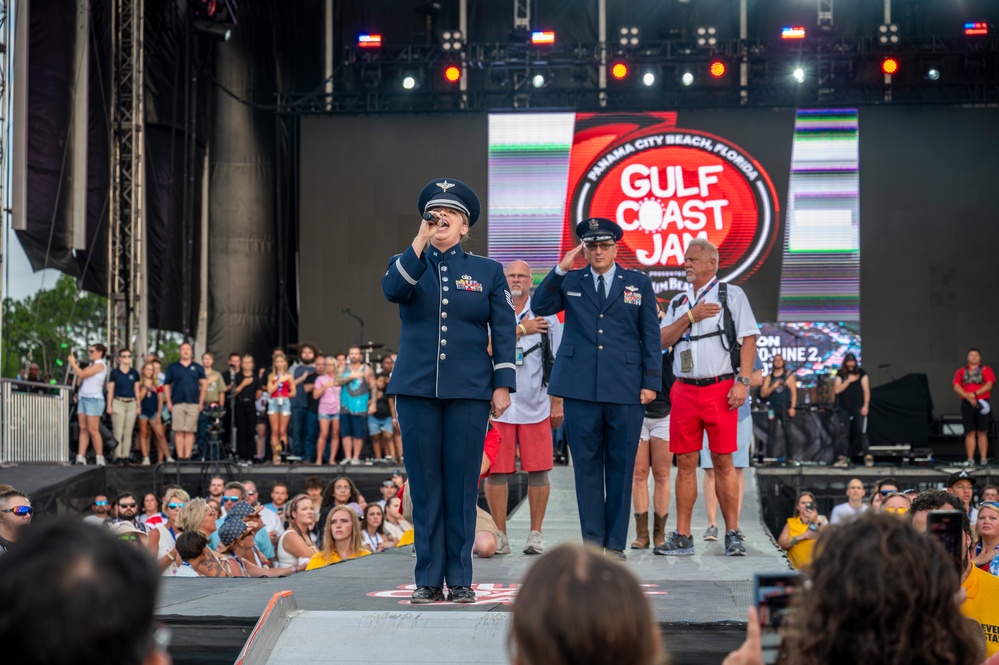 Maj. Gen. Michael A. Valle Administers Oath of Enlistment at Gulf Coast Jams County Music Festival