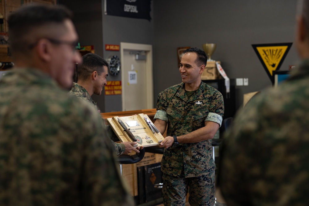EOD Company participates and Exchanges gifts with Brazilian Marines after a Subject Matter Expert Exchange