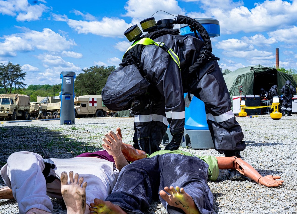 Fort Liberty Soldiers Train on CBRN Decontamination During Guardian Response 2024