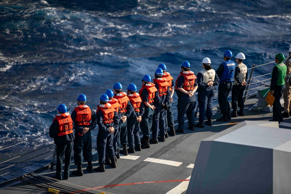 USS Ralph Johnson Conducts Replenishment at Sea with USS Ronald Reagan