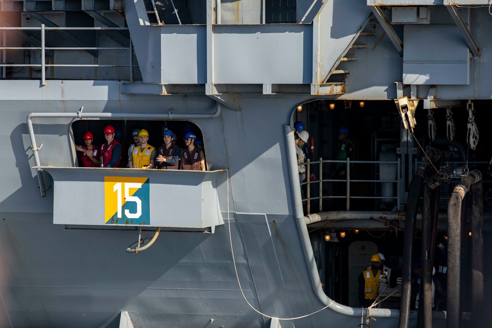 USS Ralph Johnson Conducts Replenishment at Sea with USS Ronald Reagan