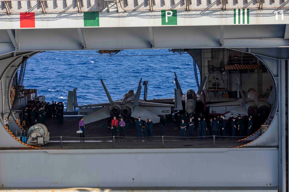 USS Ralph Johnson Conducts Replenishment at Sea with USS Ronald Reagan