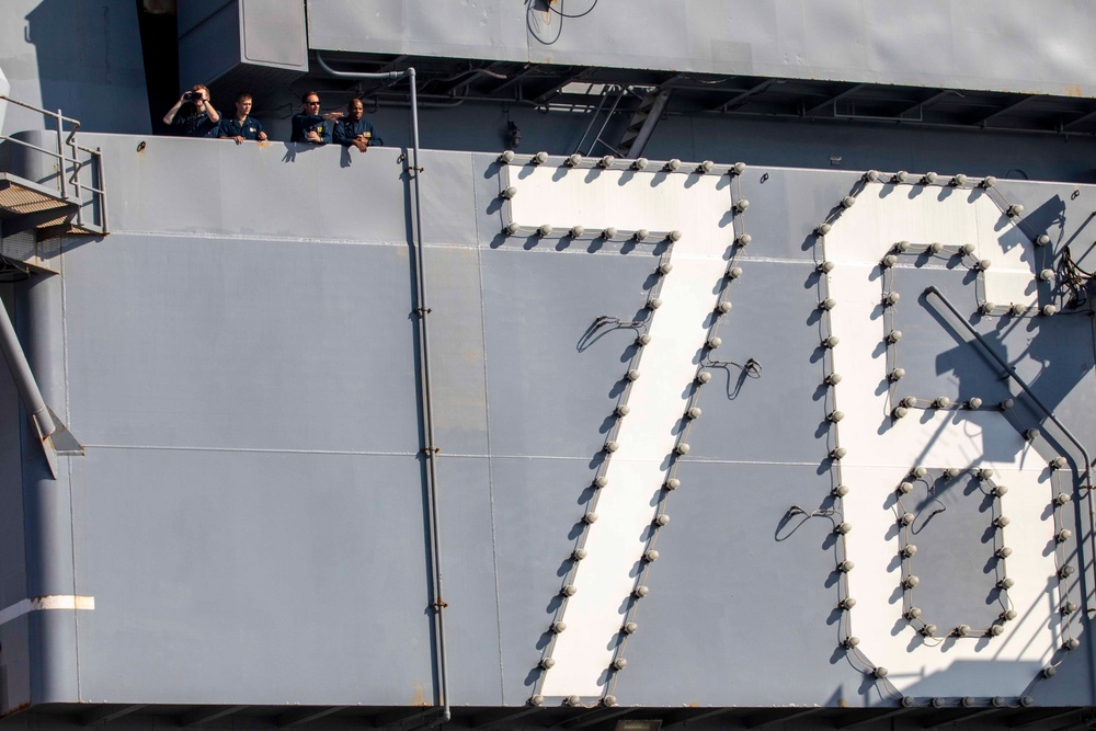 USS Ralph Johnson Conducts Replenishment at Sea with USS Ronald Reagan