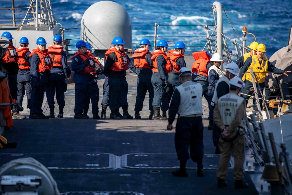 USS Ralph Johnson Conducts Replenishment at Sea with USS Ronald Reagan