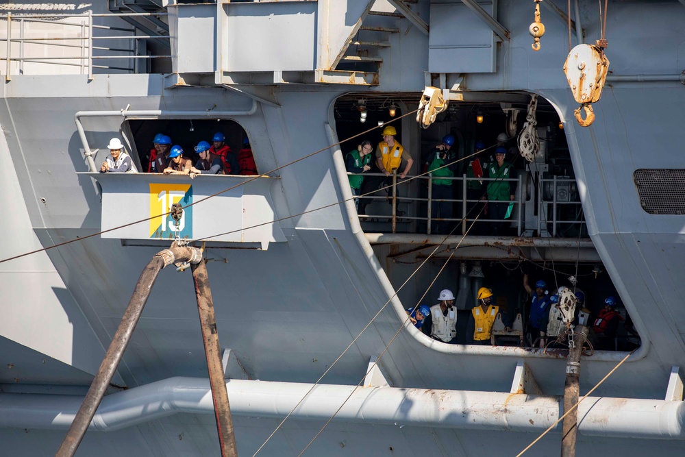 USS Ralph Johnson Conducts Replenishment at Sea with USS Ronald Reagan