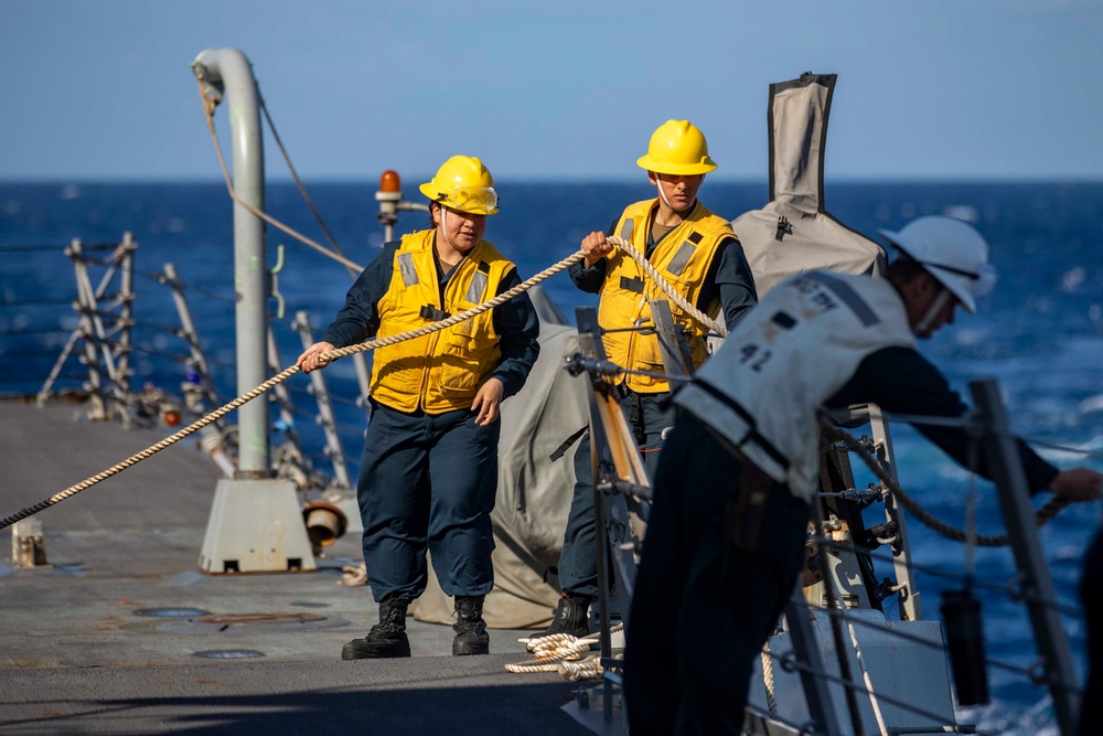 USS Ralph Johnson Conducts Replenishment at Sea with USS Ronald Reagan