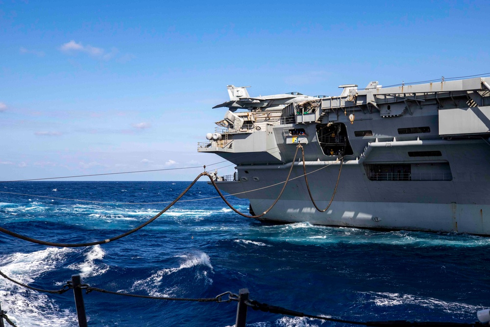 USS Ralph Johnson Conducts Replenishment at Sea with USS Ronald Reagan