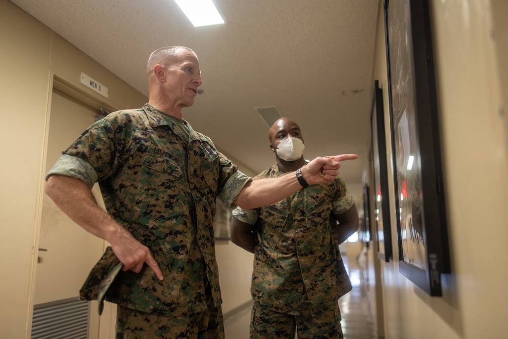 U.S. Marine Corps Maj. Gen. Stephen Liszewski recognizes MCIPAC Marines