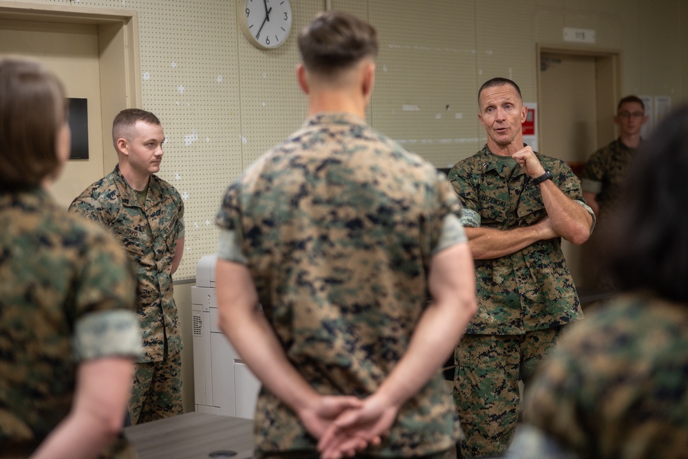 U.S. Marine Corps Maj. Gen. Stephen Liszewski recognizes MCIPAC Marines