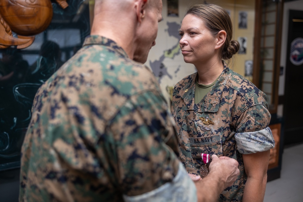 U.S. Marine Corps Maj. Gen. Stephen Liszewski recognizes MCIPAC Marines