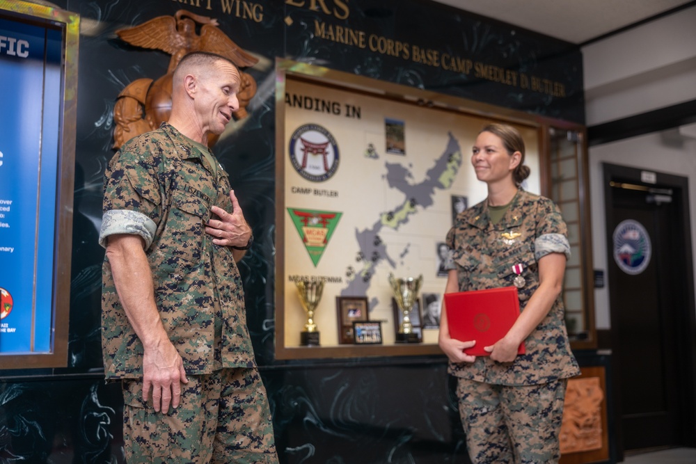 U.S. Marine Corps Maj. Gen. Stephen Liszewski recognizes MCIPAC Marines