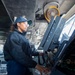 USS Ronald Reagan (CVN 76) conducts fueling-at-sea with  USS Ralph Johnson (DDG 114)