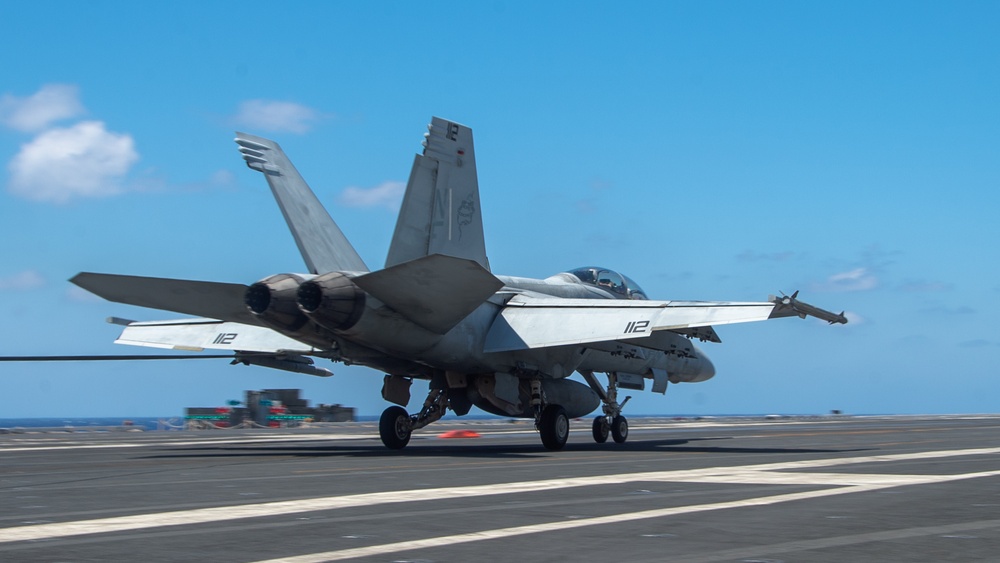 USS Ronald Reagan (CVN76) Sailors conduct  flight deck operations