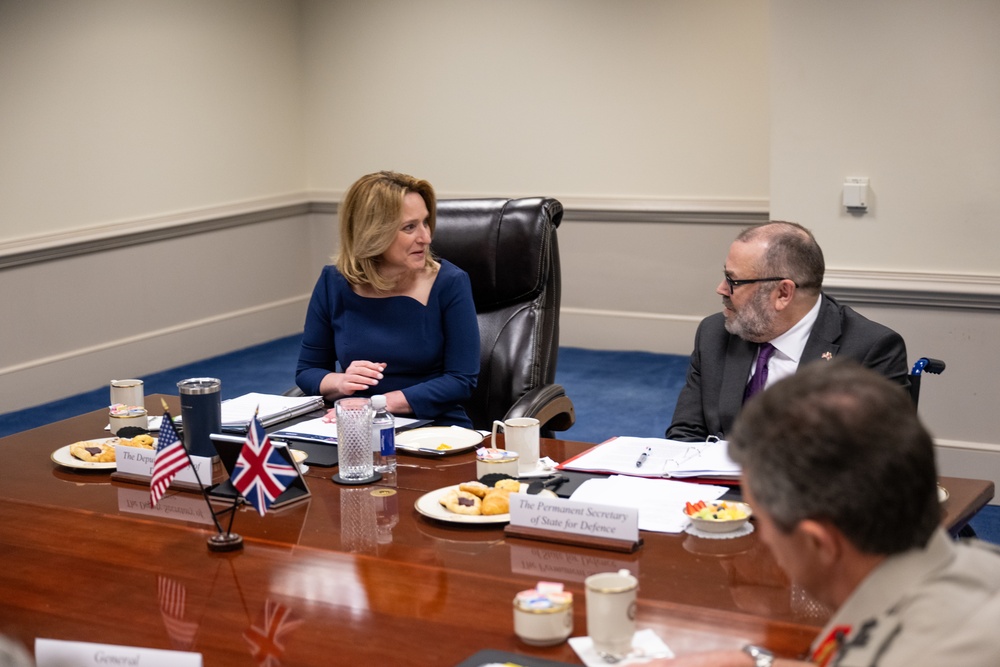 Deputy Secretary of Defense Hicks, British Permanent Under Secretary of State for Defense Williams hold meeting