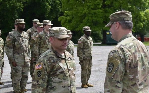 194th Engineer Brigade promotes Soldiers during Annual Training
