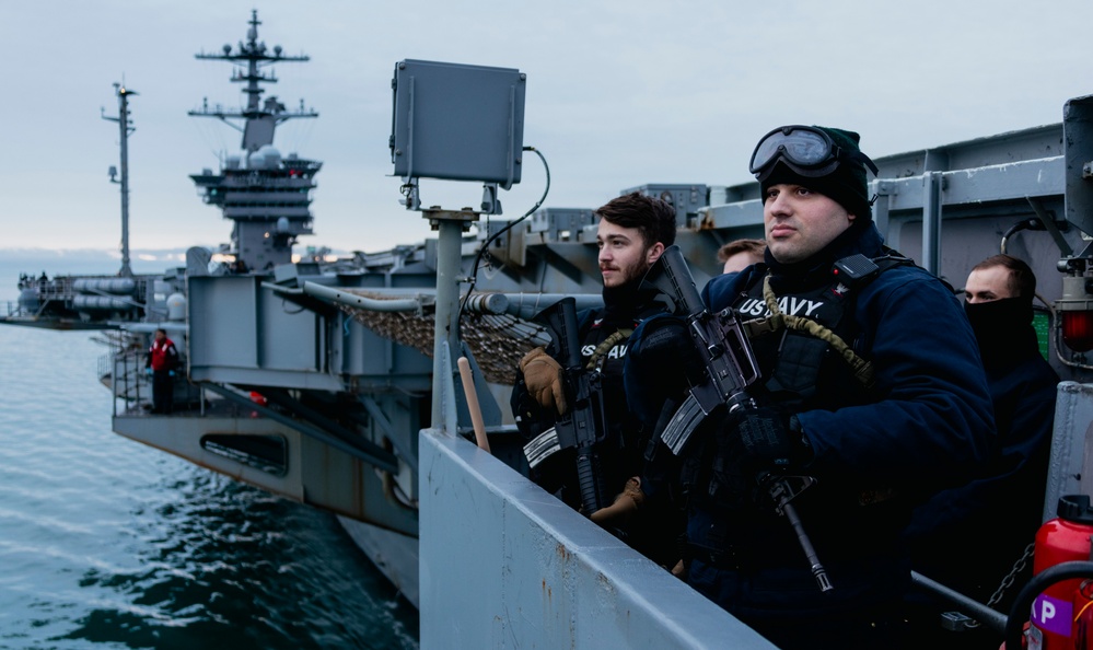 George Washington Sailors Stand Watch in the Straits of Magellan