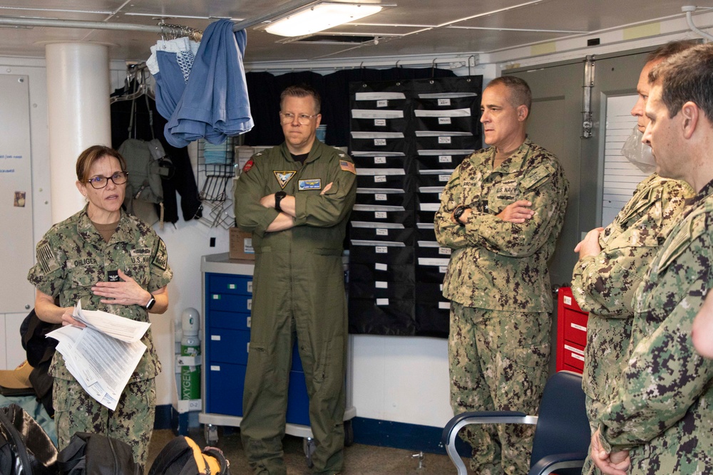 Sailors with U.S. Fleet Forces, Naval Medical Forces Atlantic, Naval Air Force Atlantic and Naval Medical Forces Pacific conduct Quality Medical Assist Visit aboard USS Harry S. Truman (CVN 75)