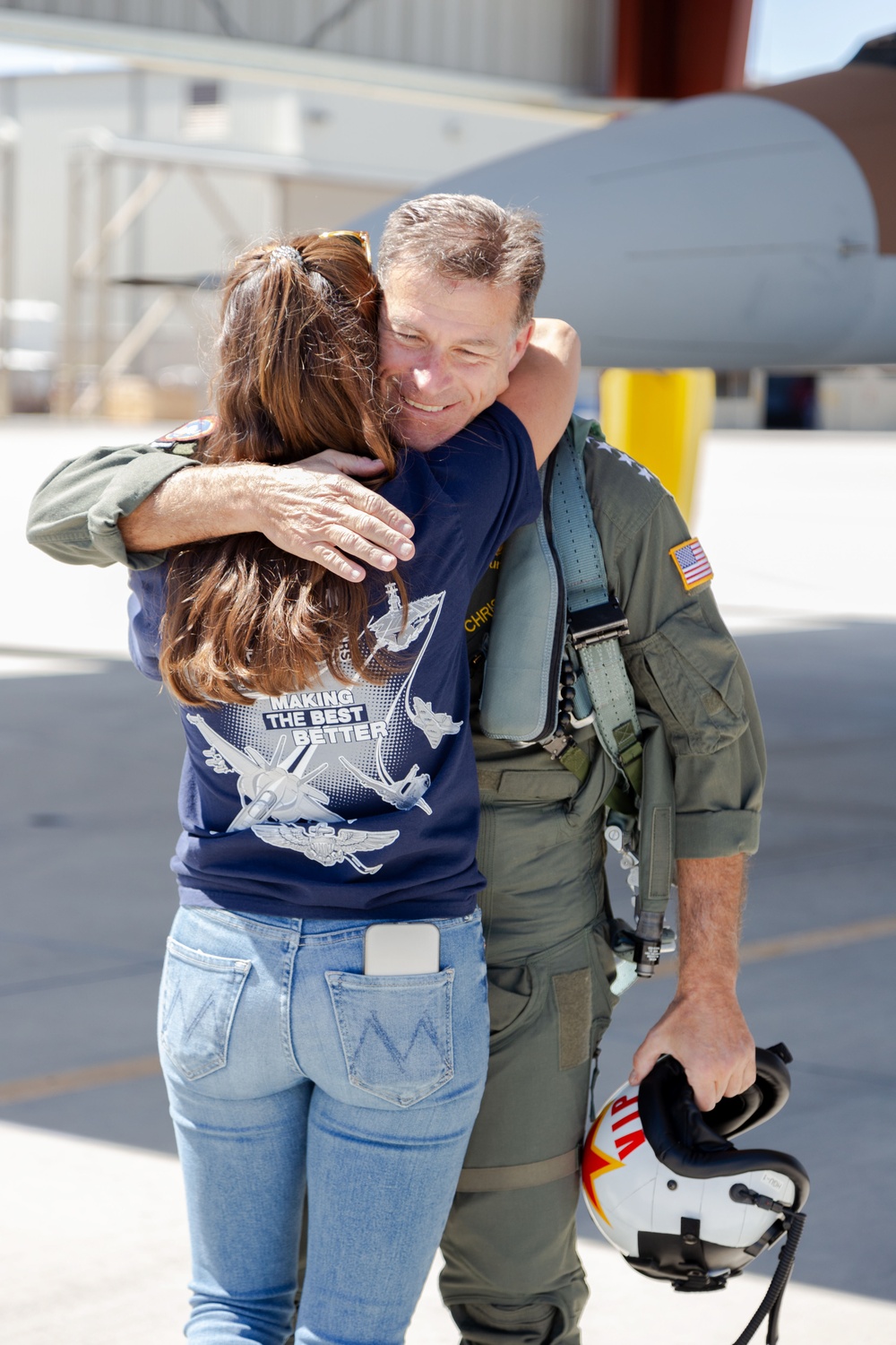 Admiral Aquilino Celebrates with Family After His Final Flight