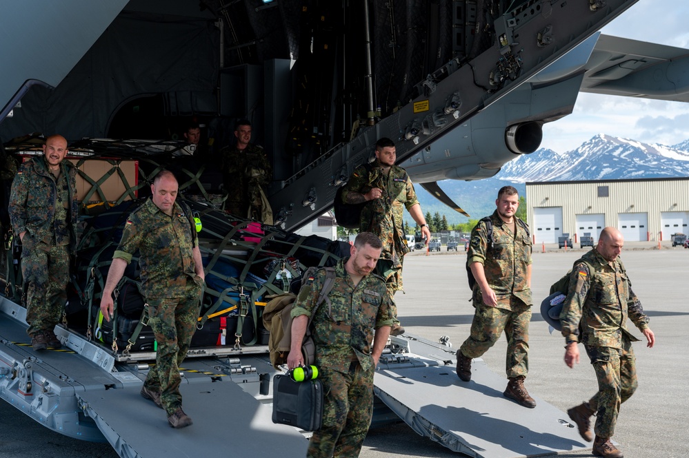 German Air Force Soldiers arrive at JBER for Exercise Pacific Skies 24